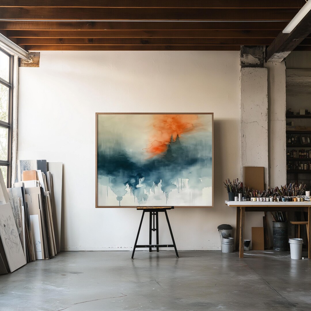 Large Abstract Canvas Wall Art, Modern Moody Abstract Painting - Etsy