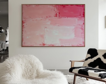 Pink Abstract Canvas Print, Large Colorful Wall Art