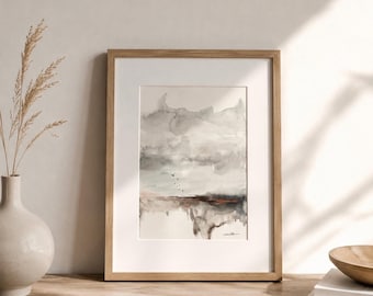 Original Abstract Wall Art Framed Neutral Painting Organic Modern Earthy Home Decor