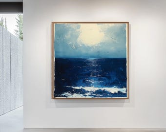 Ozean Sonnenuntergang Giclée Druck, Meerlandschaft Leinwand Wandkunst