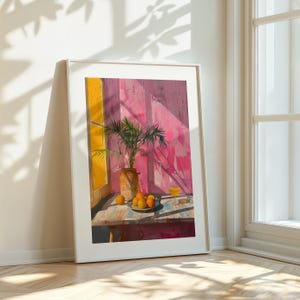 Pastel Pink and Yellow Canvas Print, Light Pink Painting Print, Extra Large Abstract Wall Art, Abstract Large Painting Colorful Print