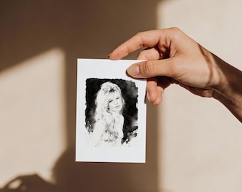 Impresión vintage de retrato de Brigitte Bardot, icono artístico francés