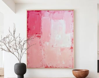 Pink Abstract Canvas Art: Modern Giclée Print