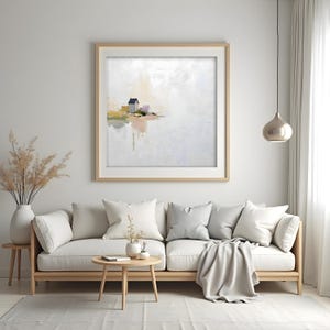 Minimalistische Landschaftsmalerei, Wandkunst in der ruhigen Hütte, digitaler Druck, ruhiges Haus in Lake Lake, Bild, modernes Wohndekor Poster