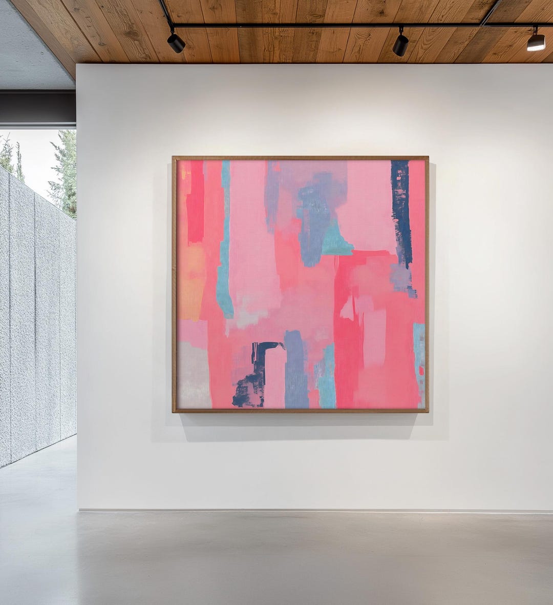Pink Abstract Wall Art Canvas Print Modern Blush Minimalist ...