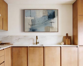 Blue Abstract Wall Art Print for Kitchen Dining Room