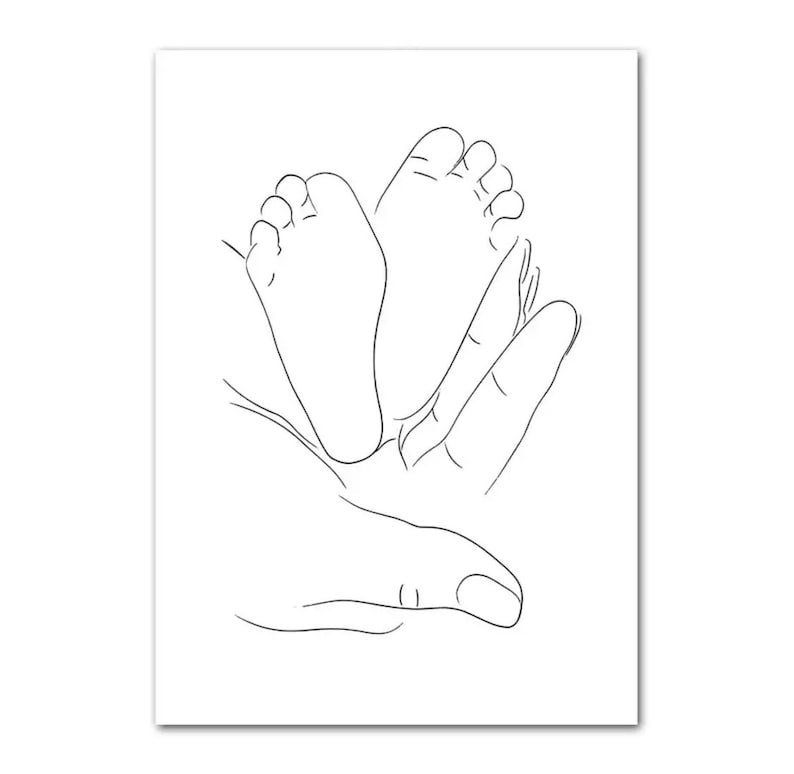 Children's Room Murals Baby Room Decoration Baby Baby Feet Baby Feet Drawn Minimalist Wall Decoration Poster Pictures Gift 