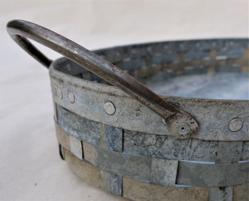 Handmade Metal Oval Basket Woven Tray Etsy Australia