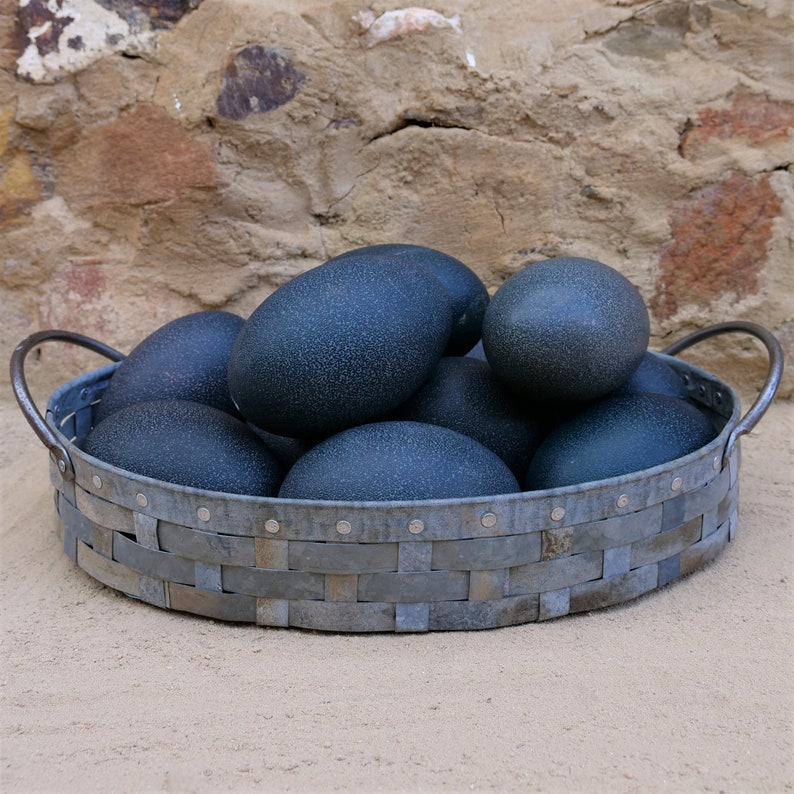 Handmade Metal Oval Basket Woven Tray Etsy Australia