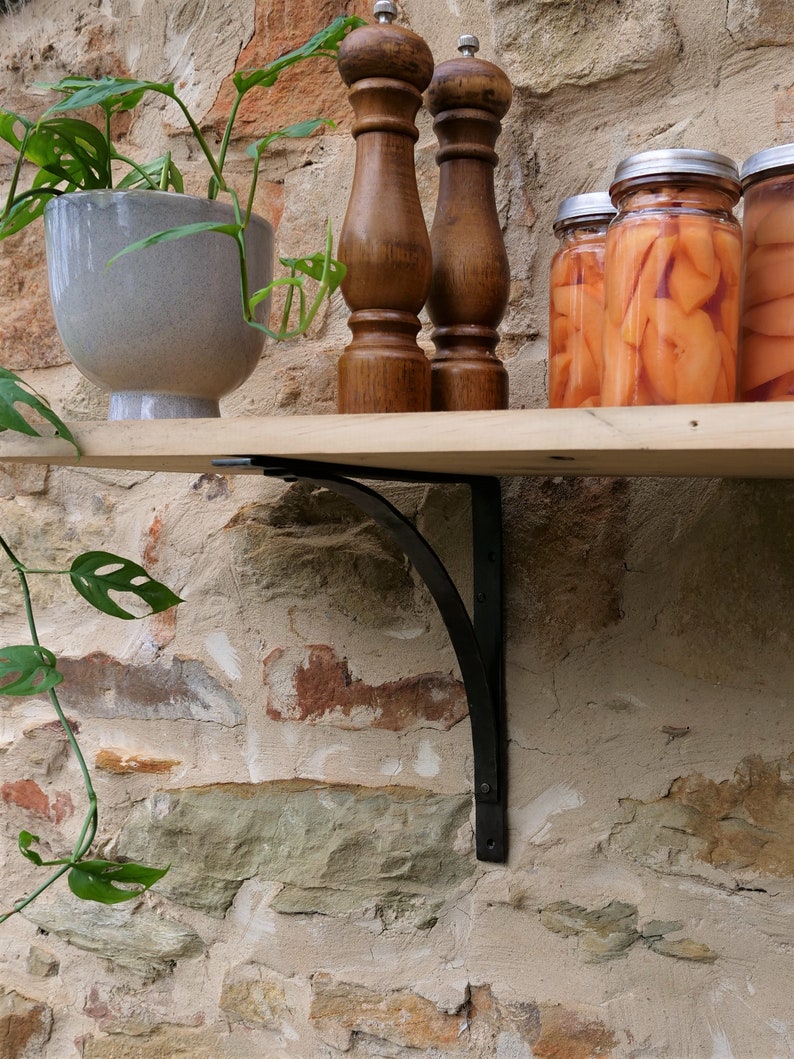 Shelf Bracket Blacksmith Made Hand Wall Bracket Made Etsy