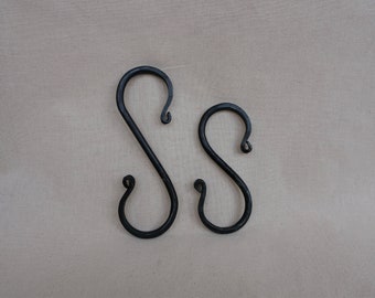 Set of 3 blacksmith made S hooks - Hand forged in Australia