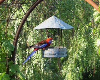 handmade metal bird feeder - made in Australia