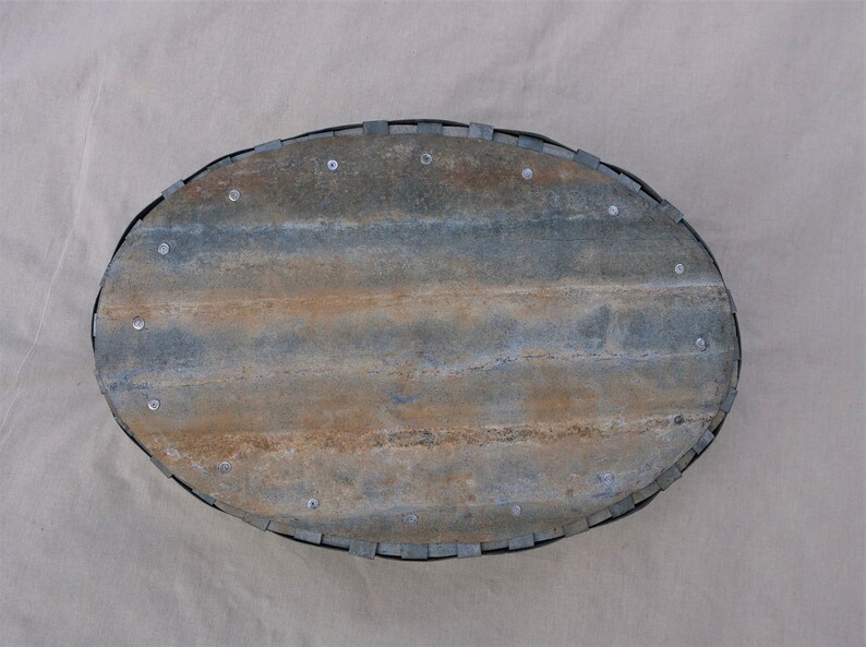 Handmade Metal Oval Basket Woven Tray Etsy Australia