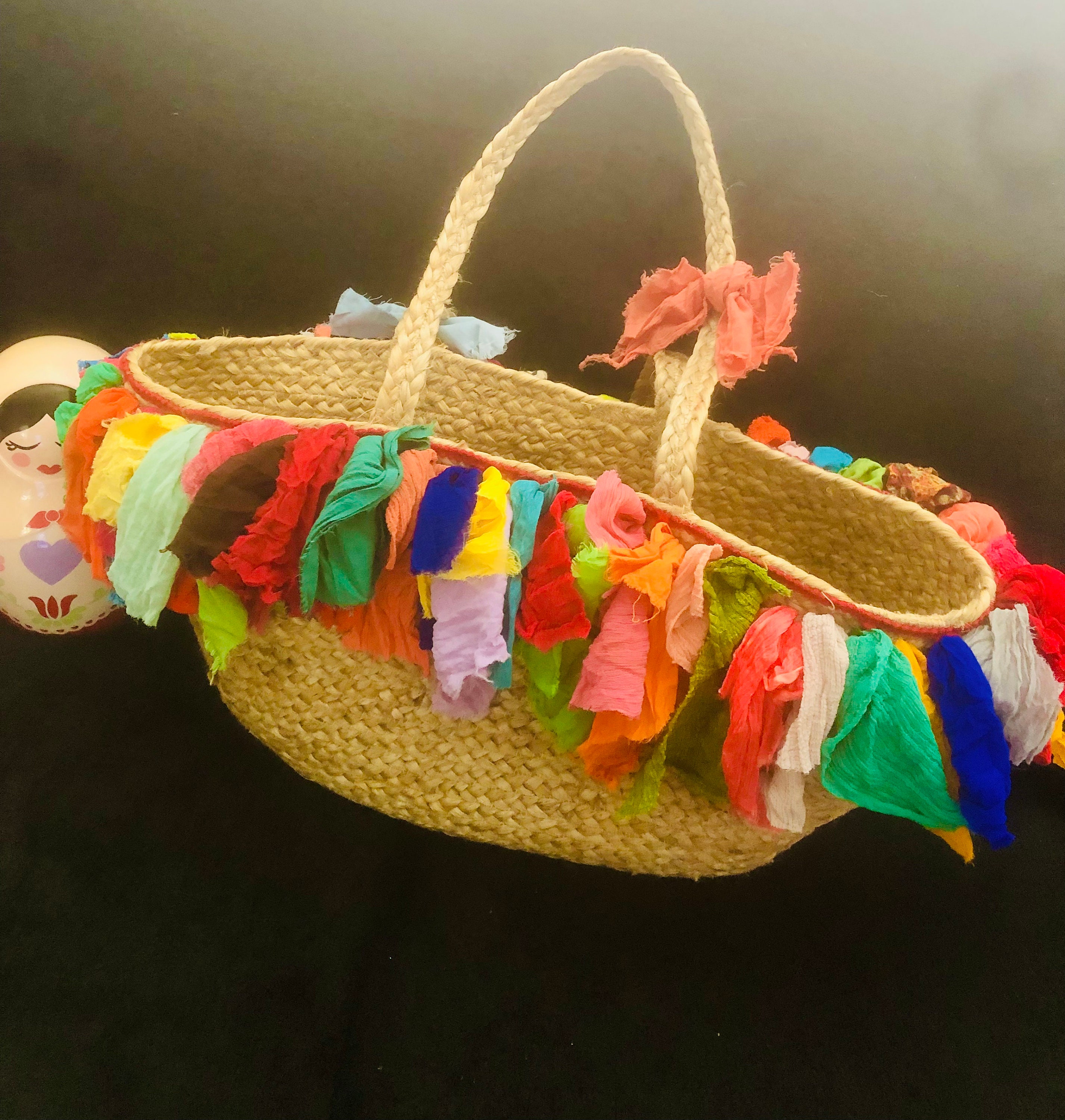 Handmade large straw bag Etsy