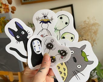 Ghibli stickers | Jiji | No face | totoro | soot spites | fly and mouse | woodland spirits
