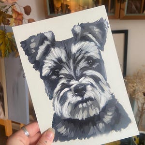 Miniature Schnauzer A5 Art Print | 100 dog breed series