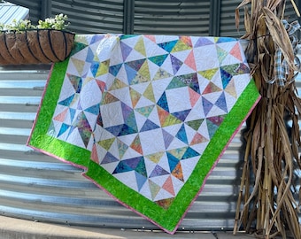 Batik Baby Toddler Quilt 55” x 56”
