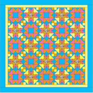 Chain Effect Quilt Pattern, Intermediate skill quilt pattern, Yardage, Fat Quarter Quilt Pattern, Star Quilt pattern