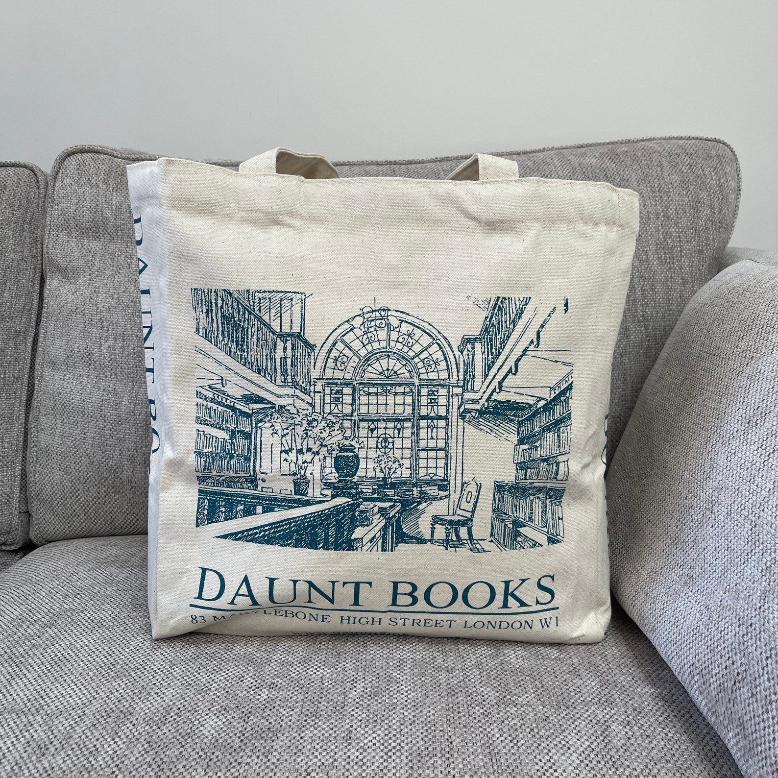 Printed daunt Books Canvas Tote Bag Handmade Tote Bag Etsy UK