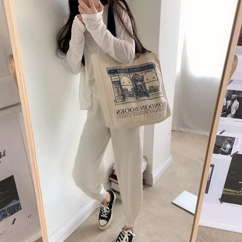 WAITPI Book Lover Tote Bag - "There Is No Such Thing As Too Many Books" | Reusable Canvas Bag 15.8x15"