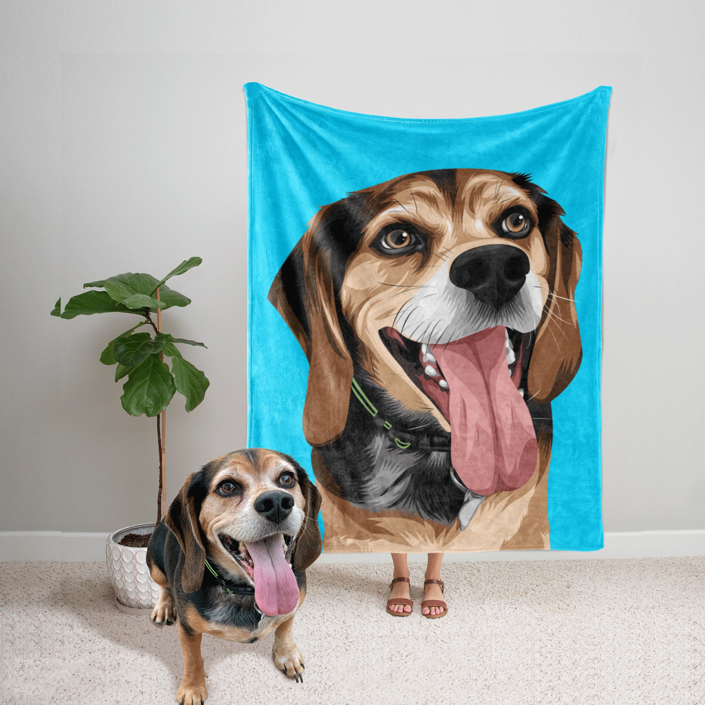 Custom Dog Blanket Dog Portrait Blanket Dog Lover Gift Pet Etsy