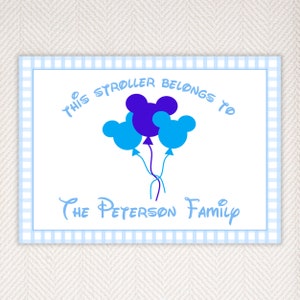 Digital Download Stroller Tag, Scooter Tag, Wheelchair Tag, Mouse, Castle, Mouse Trip, Balloons, Magical Ears, Magical, Printable, Custom
