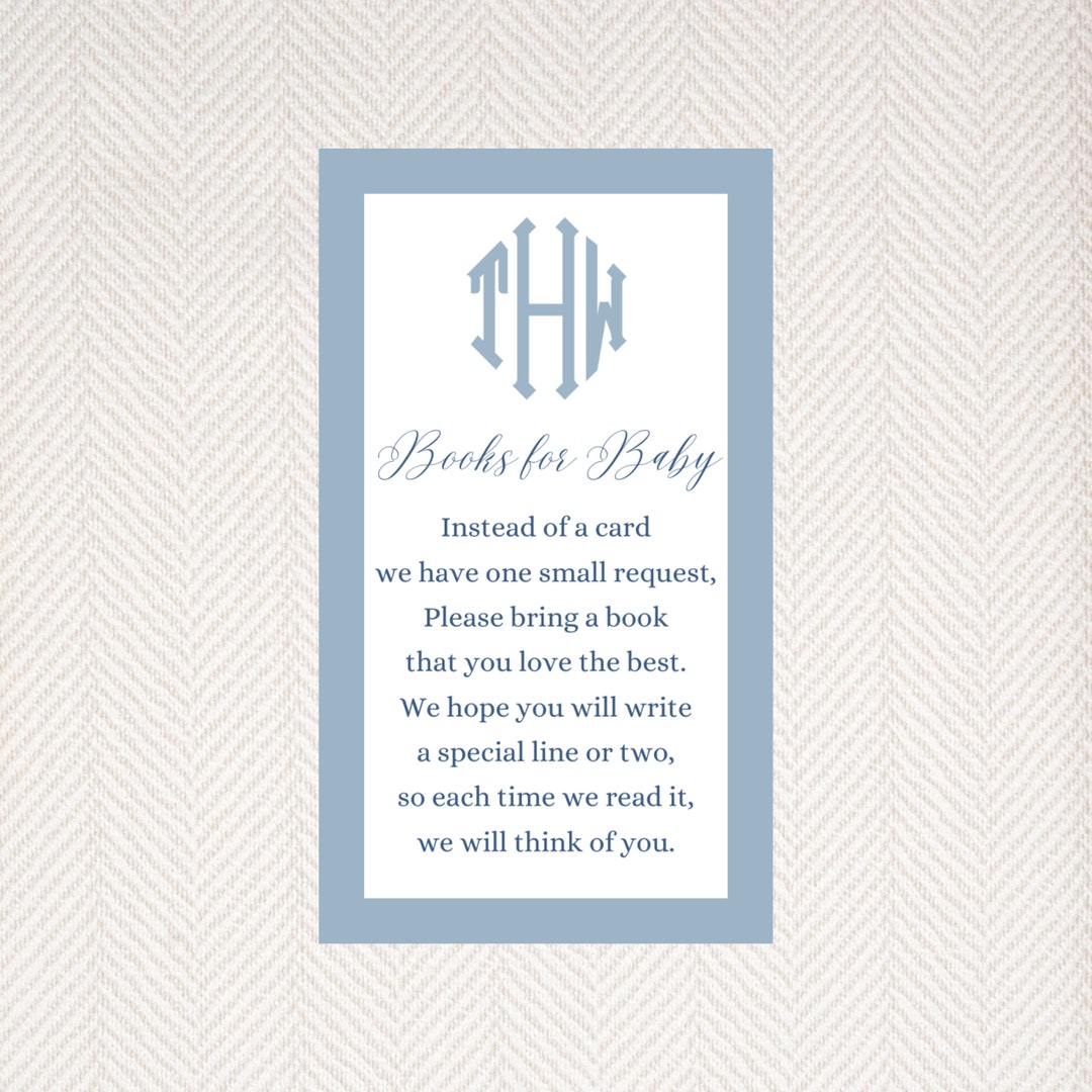 Editable Baby Shower Book Note, Baby Shower Book Request Cards, Baby ...