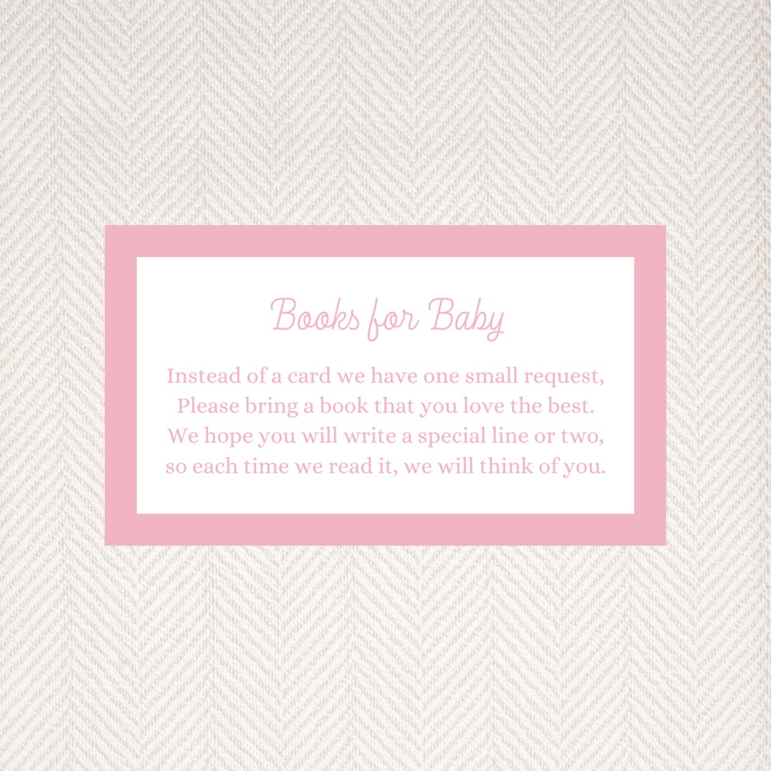 Editable Baby Shower Book Note, Baby Shower Book Request Cards, Baby