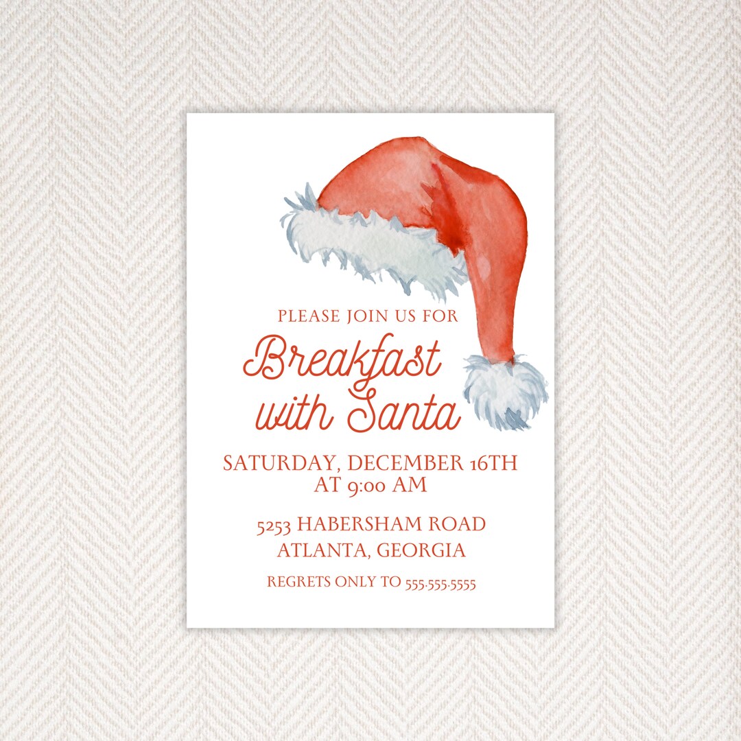 Editable Christmas Party Invitations, Merry &amp; Bright, Christmas Tree ...