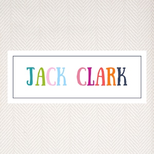 Digital Download Editable Back to School Labels, Daycare Labels, Print At Home, School Stickers, Happy First Day of School, Navy Rainbow