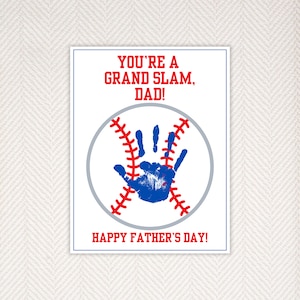 Alles Gute zum Vatertag, Vatertags Kunst, Handabdruck Kunst, Kinder Kunst, Vatertagsgeschenk, Baseball, Grand Slam, Digital Download, Handabdruck