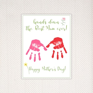 Happy Mother&#39;s Day, Mother&#39;s Day Art, Handprint Art, Kids Art, Kids Gift, Mother&#39;s Day Gift, Best Mom, Digital Download, Handprint