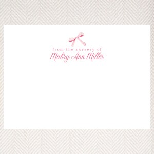 Download digitale modificabile dalla scuola materna di Note, note di benvenuto per bambini, note di famiglia, note di ringraziamento per neonati, fiocco rosa, stampa a casa