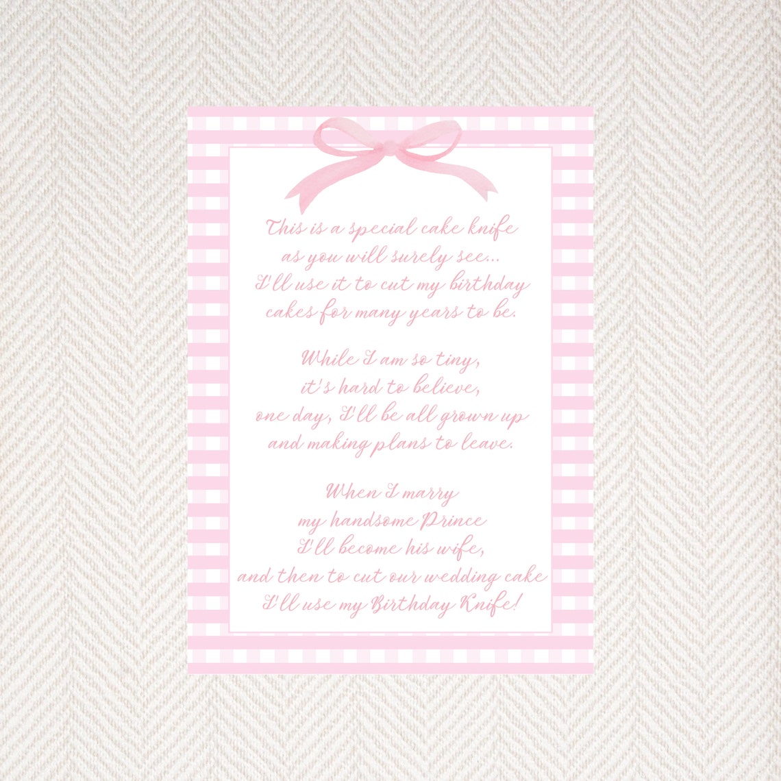Digital Download Editable Birthday Knife Sign, First Birthday, Cake Knife, Birthday Cake, Pink