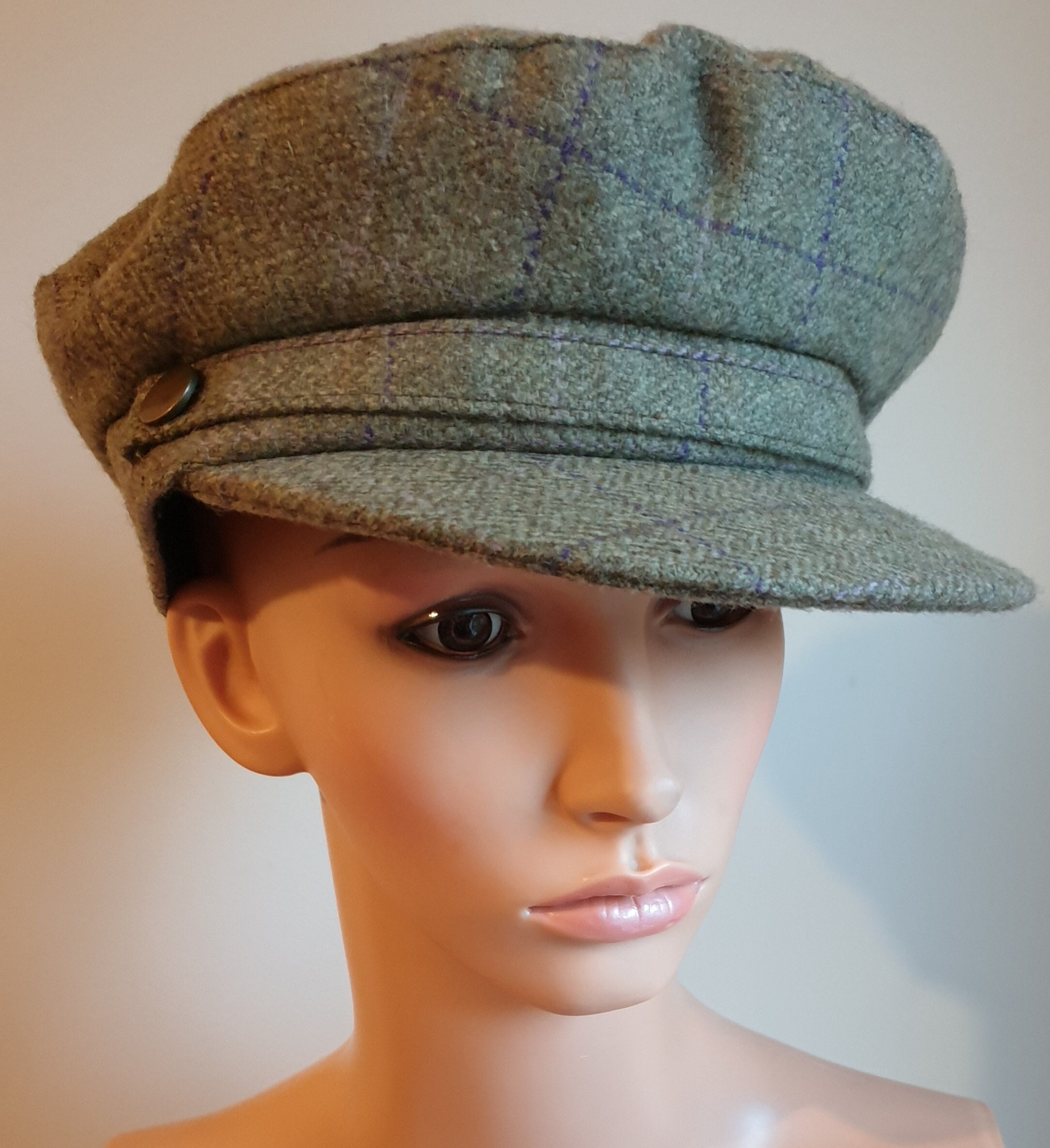 Country Style Green Wool Vintage Cap 