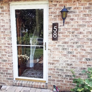 Vertical Custom Cedar Wood Address Sign by Ariell Forrest