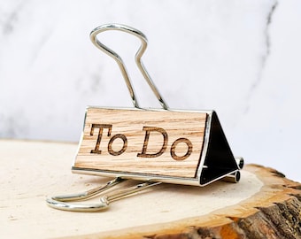 Silver Wood Covered XL Binder Clip by Ariell Forrest