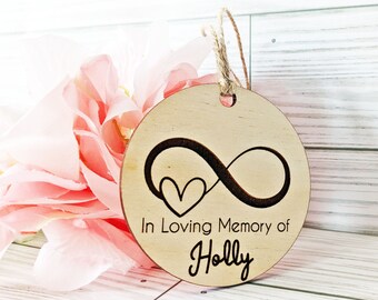 In liefdevolle herinnering Oneindige herinneringen + liefdesherinnering houten ornament van Ariell Forrest