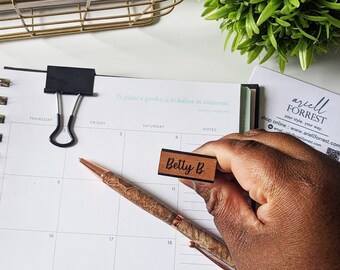 Black Wood Covered Soft Grip Binder Clip by Ariell Forrest