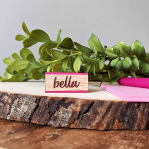 Hot Pink Wood Covered Binder Clip Set by Ariell Forrest- Size: Large