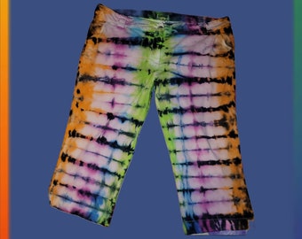 Hand dyed womens Capri jeans