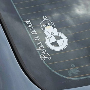 Plaque voiture personnalisée Bébé à bord - modèle lionceau gris La