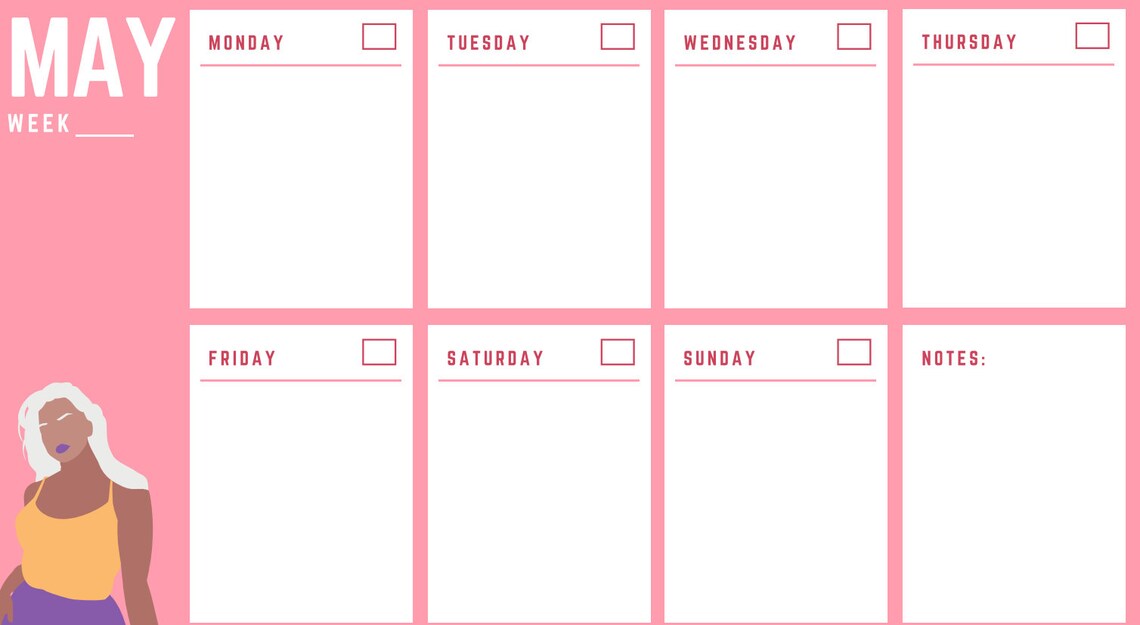 Cute Monthly Planner PDF Printable Etsy