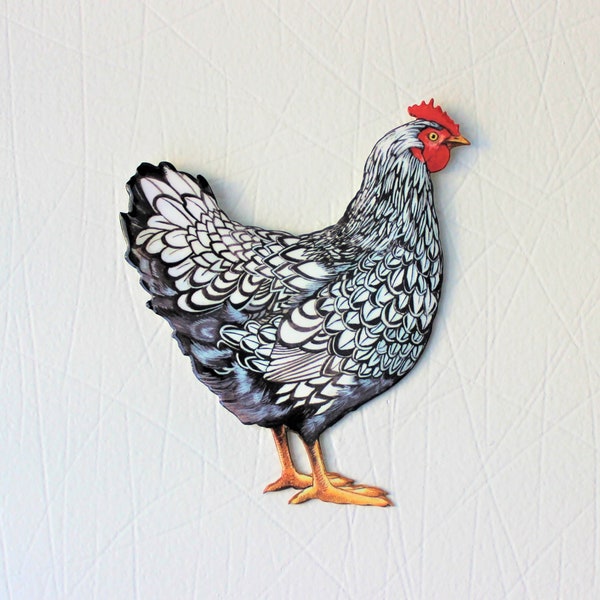 POULE GRISE décoration murale en métal intérieure ou extérieure