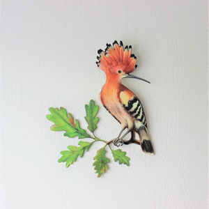 Hoopoe Fasciata metalen wanddecoratie voor binnen en buiten
