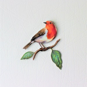 ROBIN front view metal wall decoration indoor or outdoor