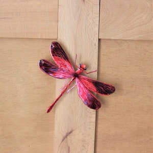 Red DRAGONFLY or Damselfly indoor or outdoor metal wall decoration