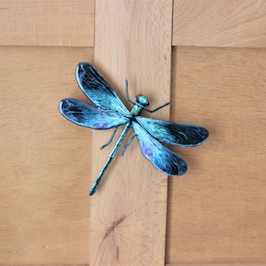 Blue dragonfly or damselfly indoor or outdoor metal wall decoration