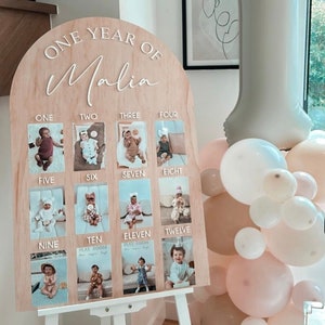 One Year of (custom name) arch photo Board