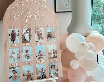 One Year of (custom name) arch photo Board